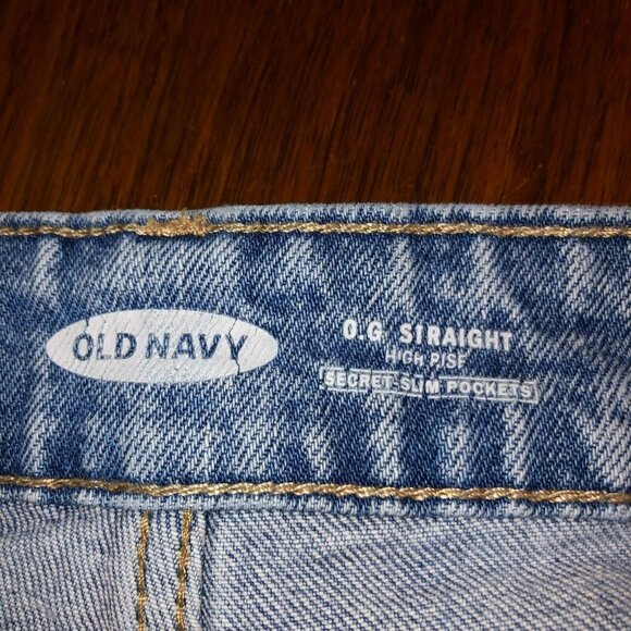 Old Navy Natalie Womens 32 OG Straight High Rise Distressed Denim Jeans - Picture 9 of 11